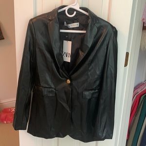 NWT Zara Leather Blazer